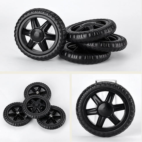 UtySty 2 Pack 5 inch Shopping Cart Wheels Replacement Dia Rubber Foam Wheel Repair for Grocery Carts Folding Rolling