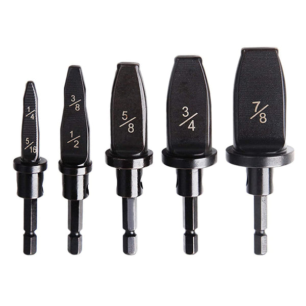 VideoPUP 5pcs Swaging Tool Drill Bit Set, Imperial Pipe Expander for Air Conditioning Copper Pipe Flaring Spin Set
