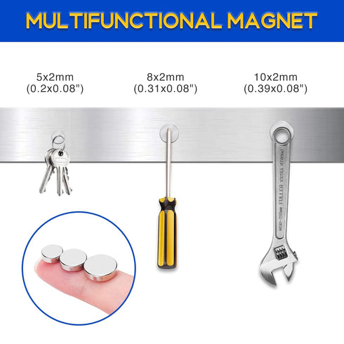 Small Magnets, 3 Assorted Sizes Rare Earth Magnets, Tiny Round Neodymium Disc Magnets for Refrigerator, DIY Projects