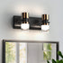 LED Bathroom Vanity Light Fixtures, 2 Light Black and Gold Wall Sconces