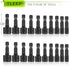 20 x Power Nut Driver Set for Impact Drill, SAE and Metric 1/4 Hex Head Bit Set, Chrome Vanadium Steel