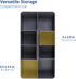 BLUE GINKGO Multipurpose Caddy Organizer, Stackable Plastic Caddy with Handle for Desk, Makeup, Classroom, Grey