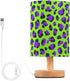 Pfrewn Prewn Table Lamp with USB Port Purple Neon Green Leopard Bedside