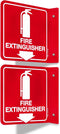 T&R Fire Extinguisher Sign, 2 Pack, 6 x 6 Inches Acrylic with Down Arrow, Includes Matching Screws