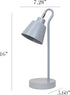 LD1079-GRY 16" Simple Designs Sleek Essentials Metal Looped Desk Task Lamp with Adjustable Shade, for Office, Desk