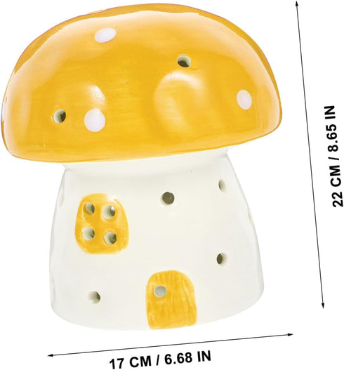 Bulb ERINGOGO Mushroom Table Lamp Small Ceramic Nightstand Light Warm for Bedroom Portable Touch Sensor Desk Lamp