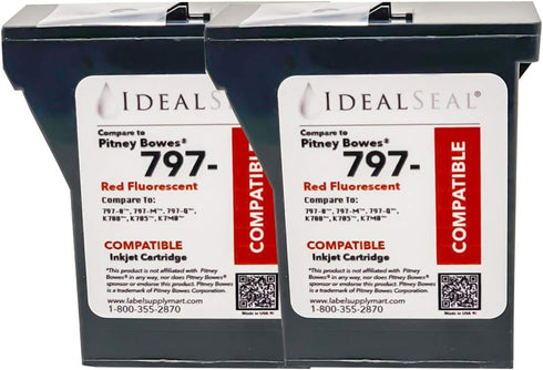 IDEALSEAL Twin Pack Compatible Replacement for PB Ink k7m0 Cartridge for PB Postage Machine
