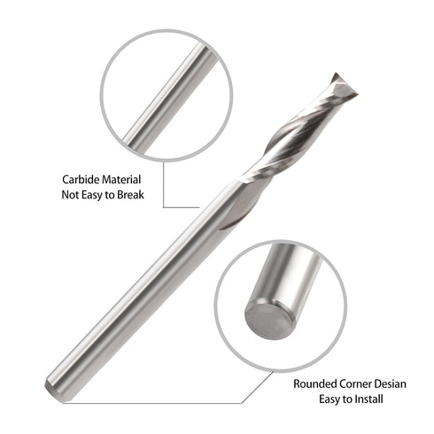 CNC Router Bits, 1/8" Shank End Mill, 1/16" Cutting Dia Flat Nose Carbide Endmill Tool Set for Wood PVC MDF