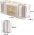 Rotating Desk Organizer with 2 Pen Holders, 10 Slots Pencil Holder, 3 Drawer Art Supply Storage Box Caddy for Office,