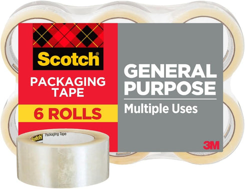 Scotch Shipping Packaging Tape, 1.88" x 54.6 yd, 6 Rolls (Model 3350-6)