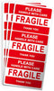 Fragile Stickers, Vinyl Laminated for Shipping Packing, Weather Resistant UV Protected, Removable, 50 Labels (2.5x3.5