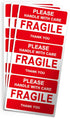 Fragile Stickers, Vinyl Laminated for Shipping Packing, Weather Resistant UV Protected, Removable, 50 Labels (2.5x3.5