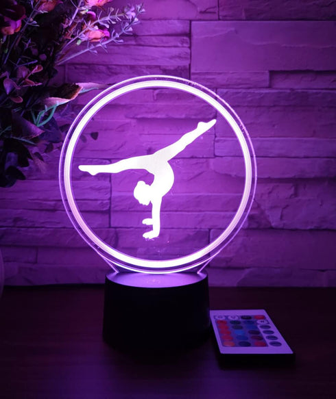 Comiwe 3D Toys,16 Gymnastics Yoga Illusion Night Light Colors Change Smart Touch & Remote Control,Home Decor LED