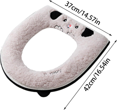 Generic Universal Toilet Seat Cover Pad - Soft Washable Cushion with Handle, Non-Slip Bathroom Mat for Home Use