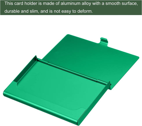 YOKIVE 1 Pcs Business Card Holder, Flip Cover Style, Great for Office, Home, Daily Use (Green, 3.66x2.36x0.32-Inch)