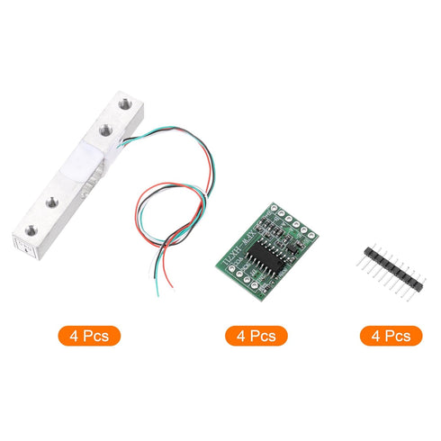 MECCANIXITY 4 Set Digital Load Cell Weight Sensor, 5KG + HX711 Module for DIY Portable Electronic Kitchen Scale
