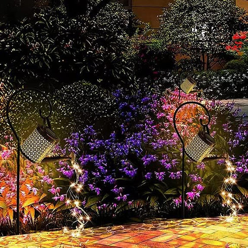 Solar Watering Can Lights, LED Outdoor Garden Lantern String Light, Waterproof Retro Metal for Yard Pathway Decoration
