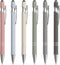 Ballpoint Pen 2-in-1 Stylus, Retractable Metal Stylus Pen for Touch Screens, 1.0 mm Black Ink, 6 Pack (Pastel Color)