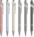 Ballpoint Pen 2-in-1 Stylus, Retractable Metal Stylus Pen for Touch Screens, 1.0 mm Black Ink, 6 Pack (Pastel Color)