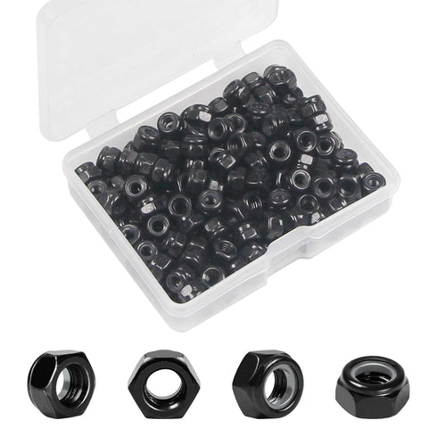 Yinpecly 150Pcs M3 x 0.5mm Nylon Insert Hex Lock Nuts Carbon Steel Zinc