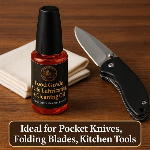 20ml (0.68 oz) Horace Whitlock Knife Pivot Lube Oil Premium Food-Safe Lubricant for Folding Knives & Tools, fl Bottle.