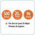 Generic 8.5" 11", 96 20 lb., 500 1 Multipurpose Bright Paper, x Bright, White, Sheets, Ream