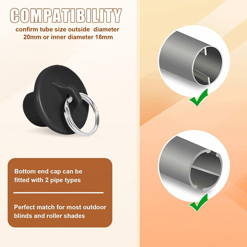 Seprochoo 3 Set, Sun visor parts Bungee kit and end cover, weather resistance, for Coolaroo external roller shutter
