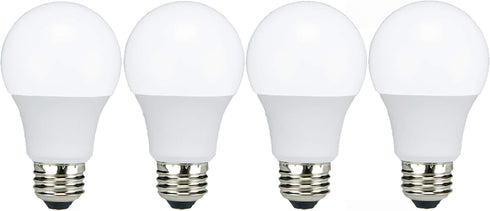 TCP LED A19 60 Watt Equivalent | 4 Pack | Cool White (4100K) | 800 Lumens | 10,000 Hours | Non-Dimmable Bulbs