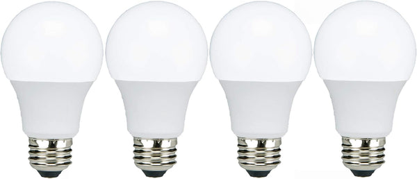 TCP LED A19 60 Watt Equivalent | 4 Pack | Cool White (4100K) | 800 Lumens | 10,000 Hours | Non-Dimmable Bulbs