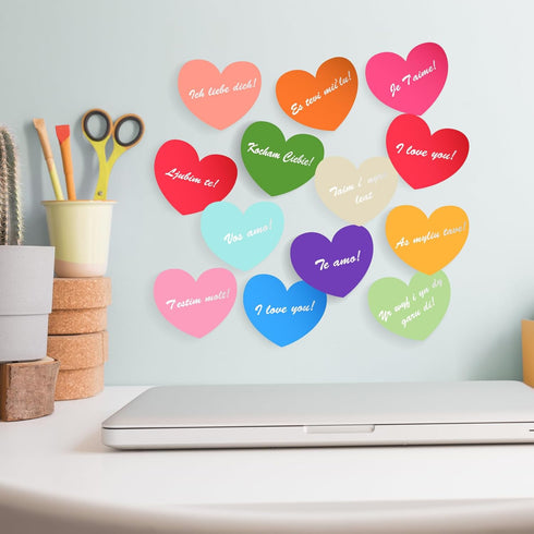 EOOUT Heart Sticky Notes, 16 Colors, 75 Sheets/Pad, 1200 Sheets Shape Sticky Pad, Colorful Memo Pads