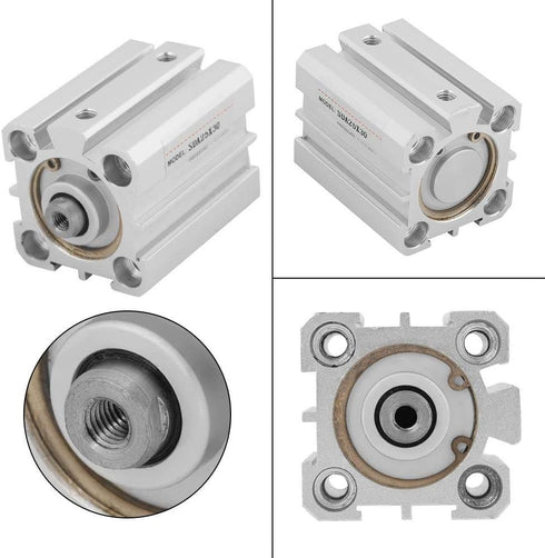 Garosa SDA Air Cylinder 25mm ID 30mm Stroke Compact Aluminum Double Acting Cylinder