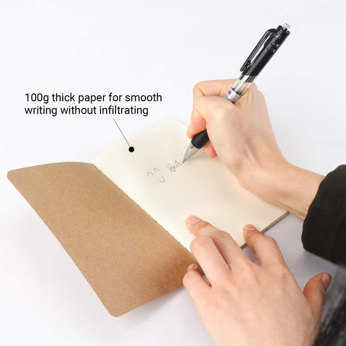 EUSOAR Blank Memo Scratch Pads, 24 Pack, A6 3.9" x 5.5", 60 Pages, Softcover Kraft Notebook, Unlined Travel Journal Set