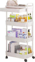 D-GROEE 3/4 Tier Rolling Cart with Drawer, Movable Metal Utility Cart on Wheels,