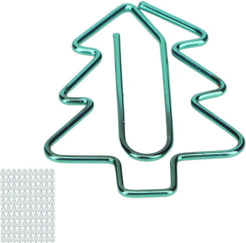 Tree Shaped Paper Clips, 100Pcs Mini Cute Hollow Electroplated Metal Clips for Document Sorting