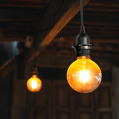 16Ft E26 E27 1 Pack Pendant Light Kit, Black Plug in Hanging Lantern Cord Cable Corded Light Socket with On/Off Switch