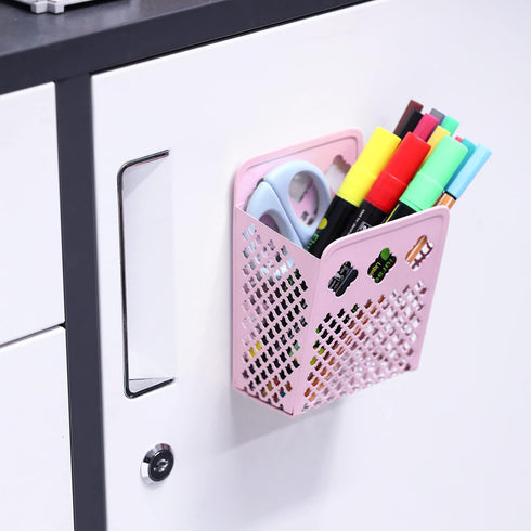 Magnetic Pencil Holder - Magnetic Locker Organizer, 1 Pack Pink Pen Holder for School and Office