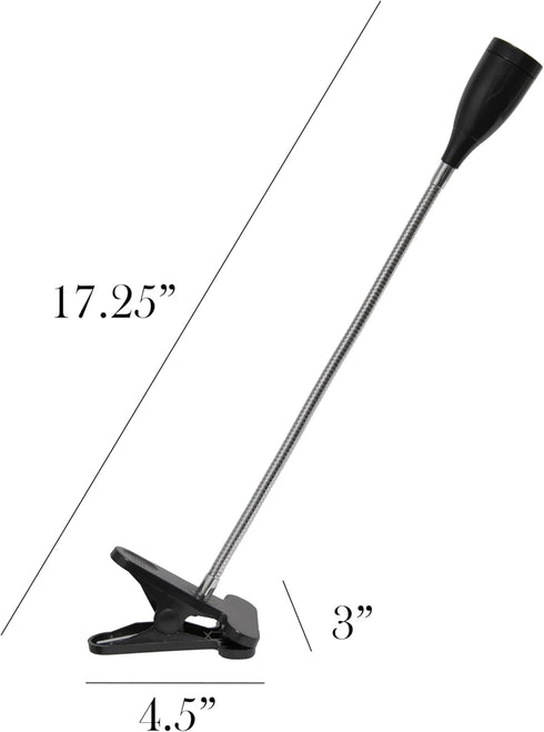 Simple Designs LD2005-BLK Flexible Gooseneck LED Clip Light Desk Lamp in Black