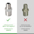 TAISHER 5PCS 304 Stainless Steel Hex Nipple, Reducer Pipe Fitting 1/2-Inch Male x 1/4-Inch Male
