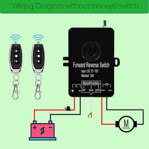 DC12V 72V/30A-Linear Actuator,Winches,Shutter Doors,168 Waterproof Wireless Remote Forward Reverse Switch to Actuator