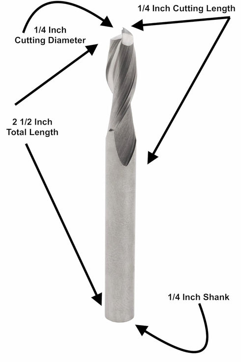 Jasper Tools J601 Standard Carbide Spiral Bit | 1/4-Inch Cutting Diameter and 1-Inch Cutting Length, Industrial Grade