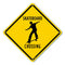 PKAC-0158 Skateboard Crossing Aluminum Sign - Black Text on Yellow Background, 10" x 10"