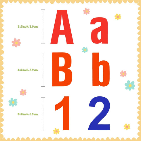 Tenare 268 Pcs Bulletin Board Letters Alphabet Letters Numbers and Punctuation Cutouts Letters Fun Bulletin Board Set for Classroom Chalkboard Bulletin Board Display (Rainbow Color,3.5 Inches)
