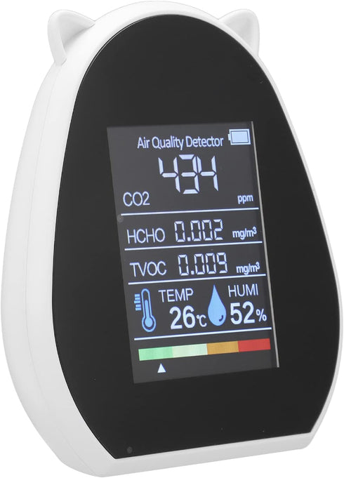 Asixxsix Indoor CO2 Detector: Portable High Accuracy USB Powered 5 in 1 Air Quality Monitor