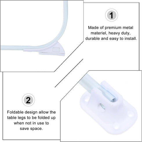 2pcs Hemobllo Foldable Hairpin Metal Table Legs for Furniture DIY Heavy Duty Hairpin Legs with Pre-drilled Brackets