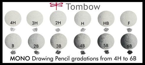 Tombow 51512 MONO Drawing Pencil, 2H, Graphite, 12-Pack