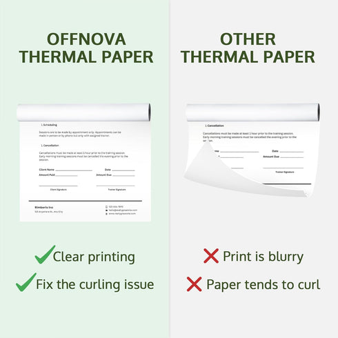 Thermal Paper 8.5" US Letter Size, 1 Roll for OFFNOVA Portable Thermal Printer, Multipurpose Receipt Paper