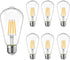 6 Packs ST58 LED Edison Bulbs, 4 Watt Vintage, 2700K Warm White, 40 Watts Equivalent, E26 Base, Dimmable