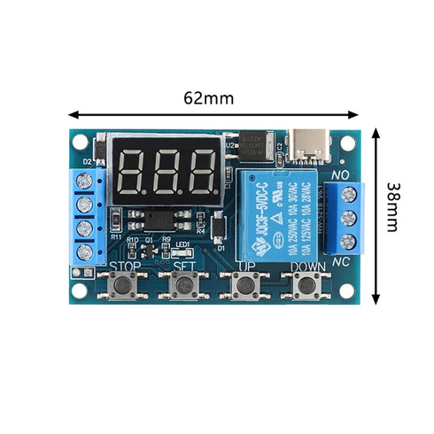 HW-521B 1-Channel Timer Relay Module: Delay DC 6-30V Power Off Disconnect Trigger with LED Display