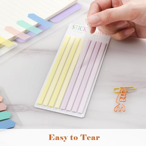 BAYTORY 1720 Sheets Transparent Sticky Tabs, Clear Sticky Notes, Long Page Book Markers, Index Tabs, Tape Flags for