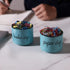 ONTUBE Ceramic Paper Clip and Binder Clip Holder Set, Desk Organizer for Office (Turquoise)